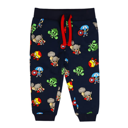 Avengers Print Multi Purpose Joggers With Drawstring Waist And Insert Pockets