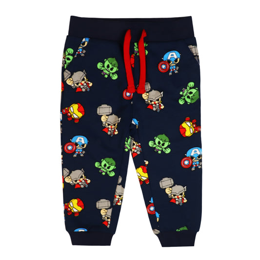 Avengers Print Multi Purpose Joggers With Drawstring Waist And Insert Pockets