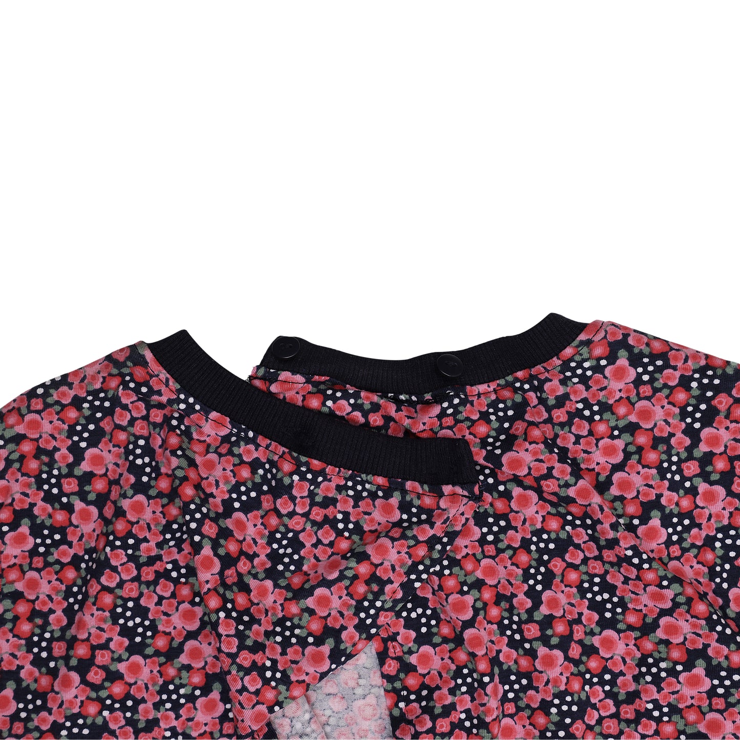 Girls Pink Cotton Floral Playsuit