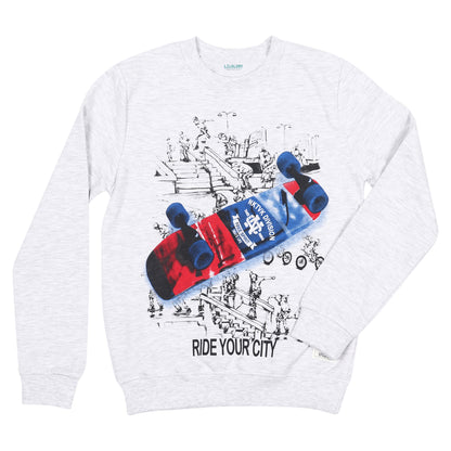 Ride Your City Unisex Printed Pullover Sweatshirt