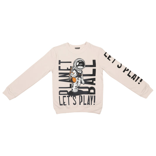 Planet Ball Lets Play Unisex Printed Pullover Sweatshirt