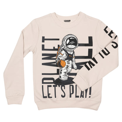 Planet Ball Lets Play Unisex Printed Pullover Sweatshirt