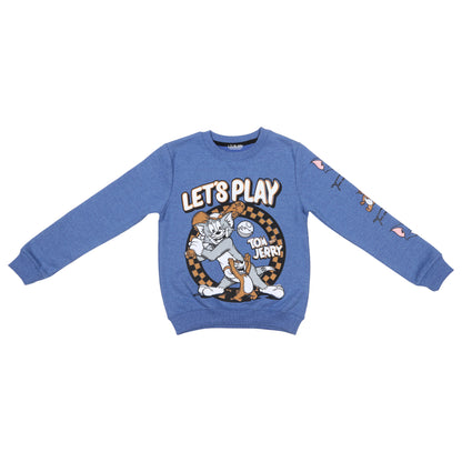 Tom And Jerry  Lets Play Boys Printed Pullover Sweatshirt