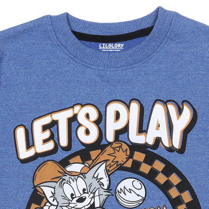 Tom And Jerry  Lets Play Boys Printed Pullover Sweatshirt