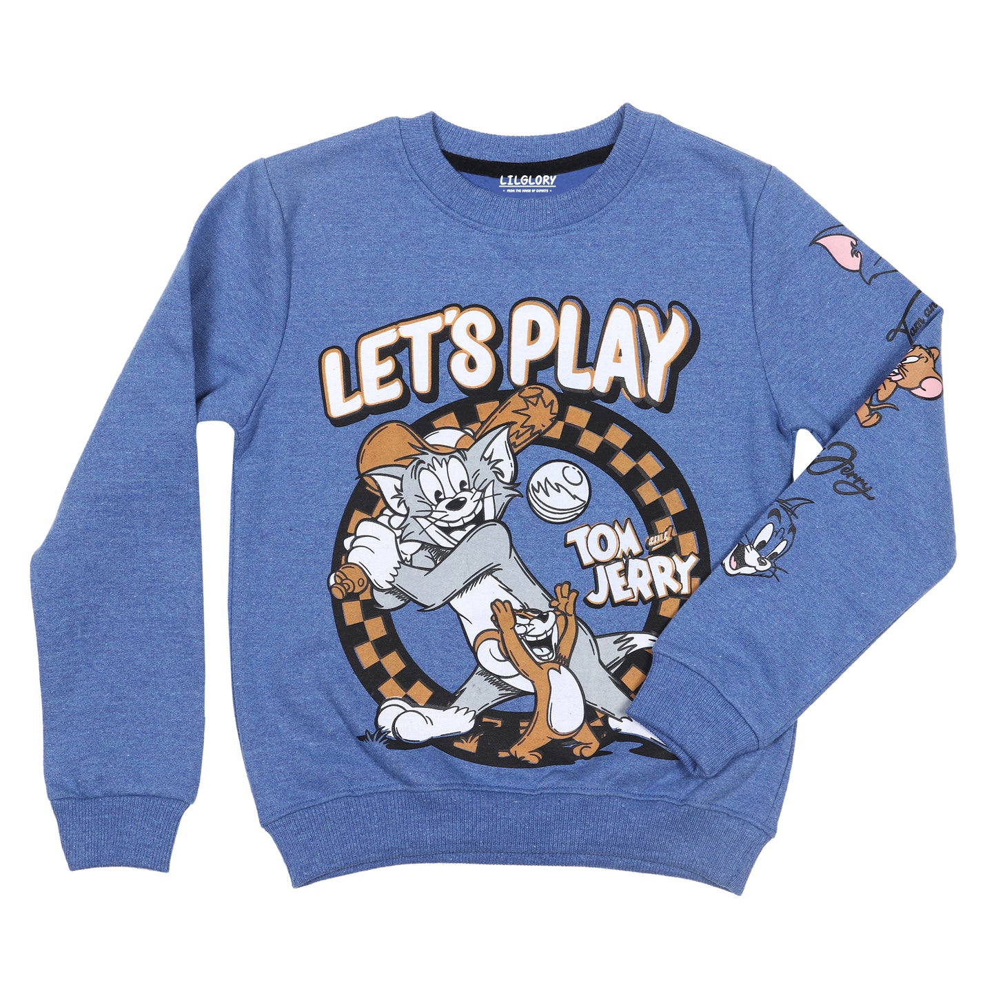 Tom And Jerry  Lets Play Boys Printed Pullover Sweatshirt