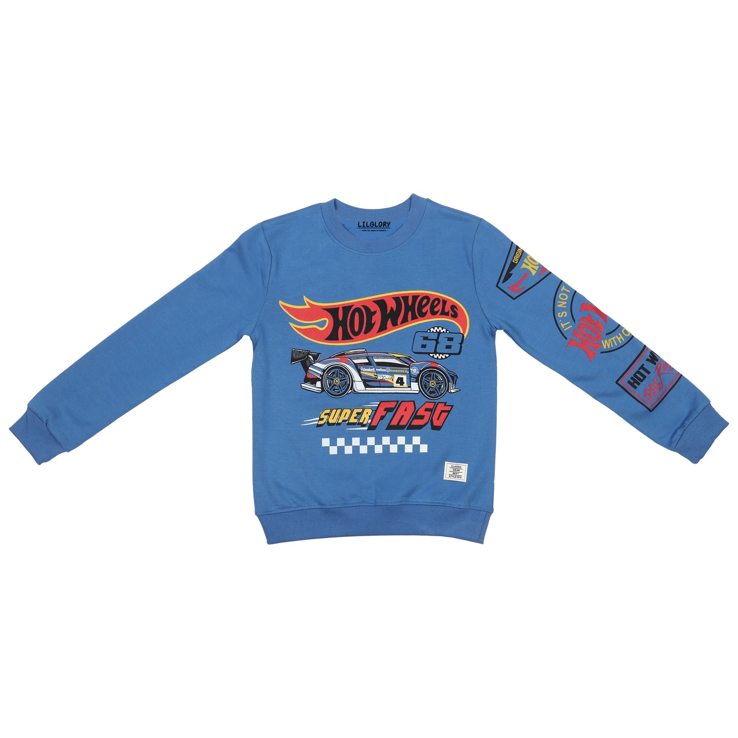 Hot Wheels Super Fast Boys Printed Pullover Sweatshirt