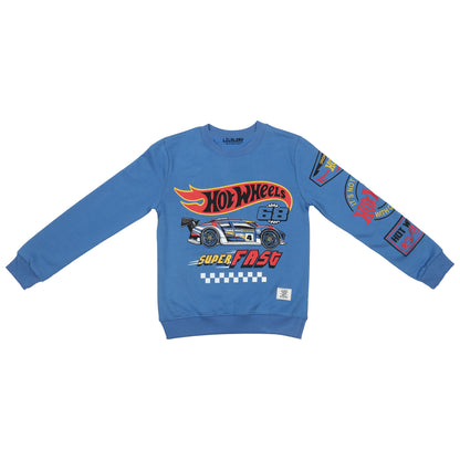 Hot Wheels Super Fast Boys Printed Pullover Sweatshirt