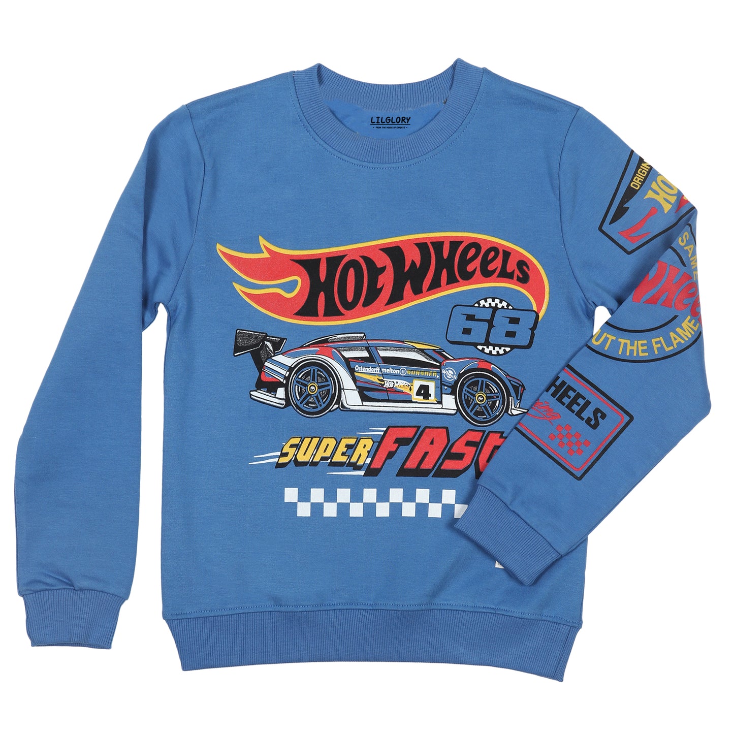 Hot Wheels Super Fast Boys Printed Pullover Sweatshirt