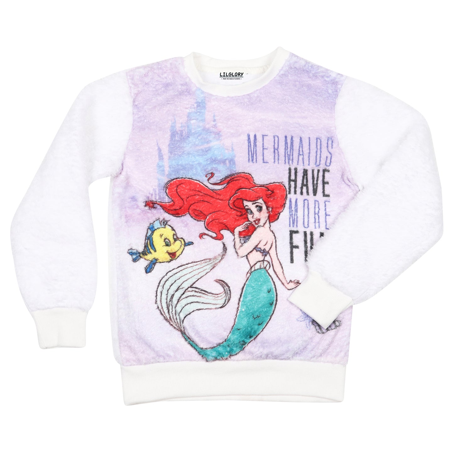 Disney Mermaids Have More Fun Faux Fur Girls Outing Sweatshirt