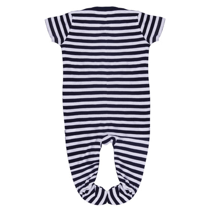 Blue Line Short Sleeve Foot Cover Rompers