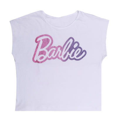 Shiny Glitter Barbie Girls Crop Top