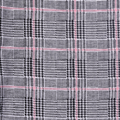 Checkered Pink And Gray Girls Stretch Legging