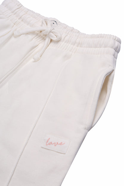 Classic White Quilted Unisex Travelling Jogger And Sweat Pants Warmer