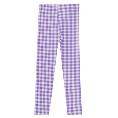 Purple Checked Girls Casual Legging