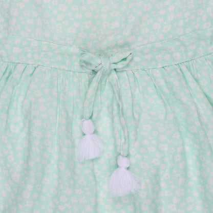 Floral print Princess Dress with Fly Sleeve Vintage And Party Wear