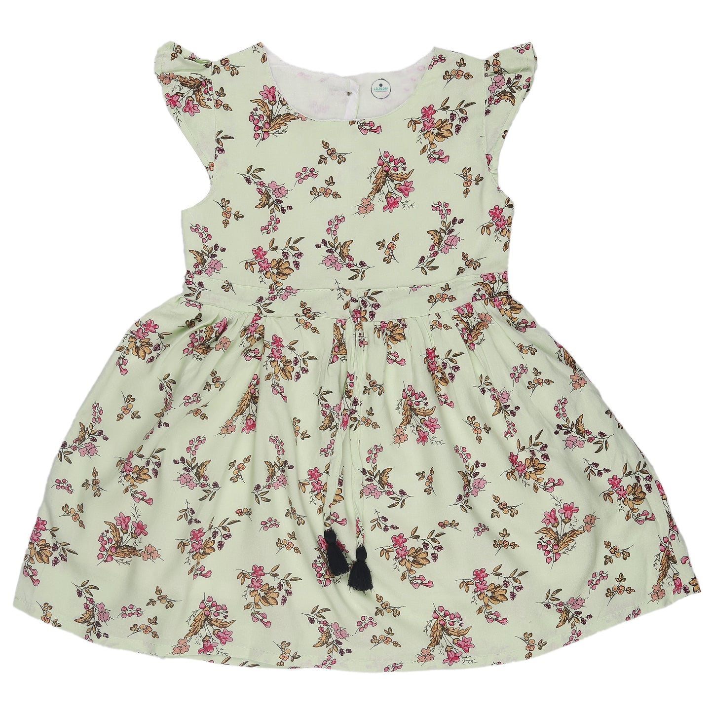 Floral Print Princess Dress with Fly Sleeve Vintage And Party Wear