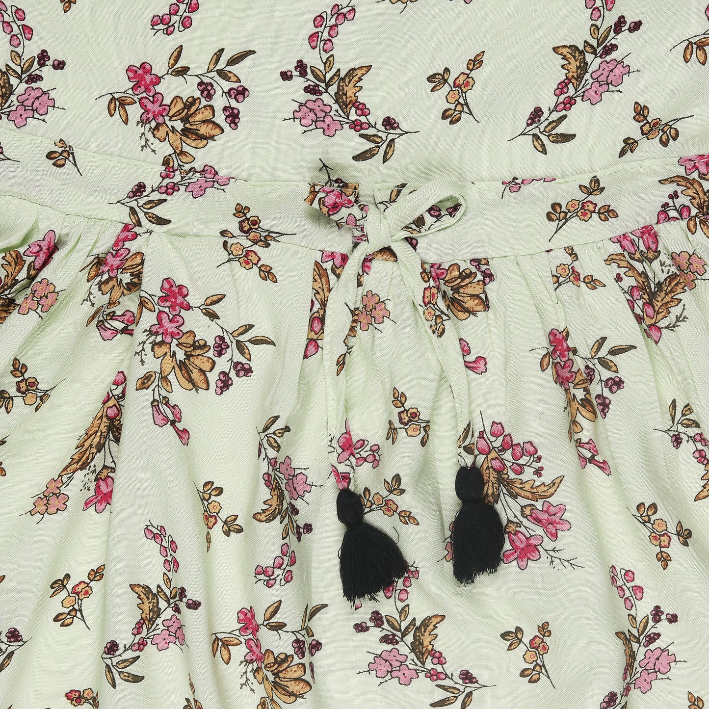 Floral Print Princess Dress with Fly Sleeve Vintage And Party Wear