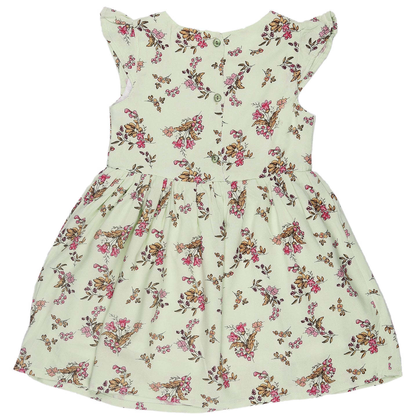 Floral Print Princess Dress with Fly Sleeve Vintage And Party Wear