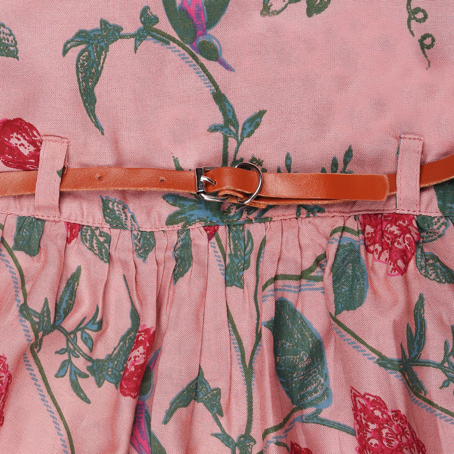 Floral Print Princess Dress with Sleeveless Vintage Look And Party Wear