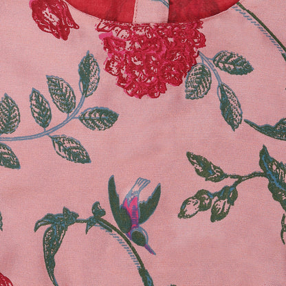 Floral Print Princess Dress with Sleeveless Vintage Look And Party Wear