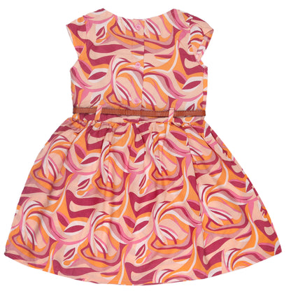 Abstract Print Princess Dress with Sleeveless Vintage Look And Party Wear