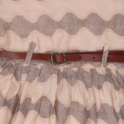 Abstract Print Princess Dress with Fly Sleeve Vintage Look And Party Wear