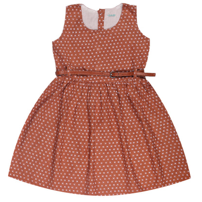 Abstract Print Princess Dress with Sleeveless Vintage Look And Party Wear