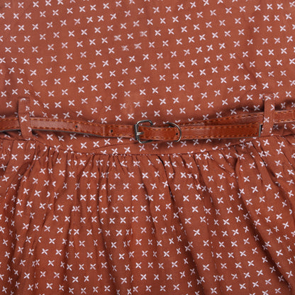 Abstract Print Princess Dress with Sleeveless Vintage Look And Party Wear