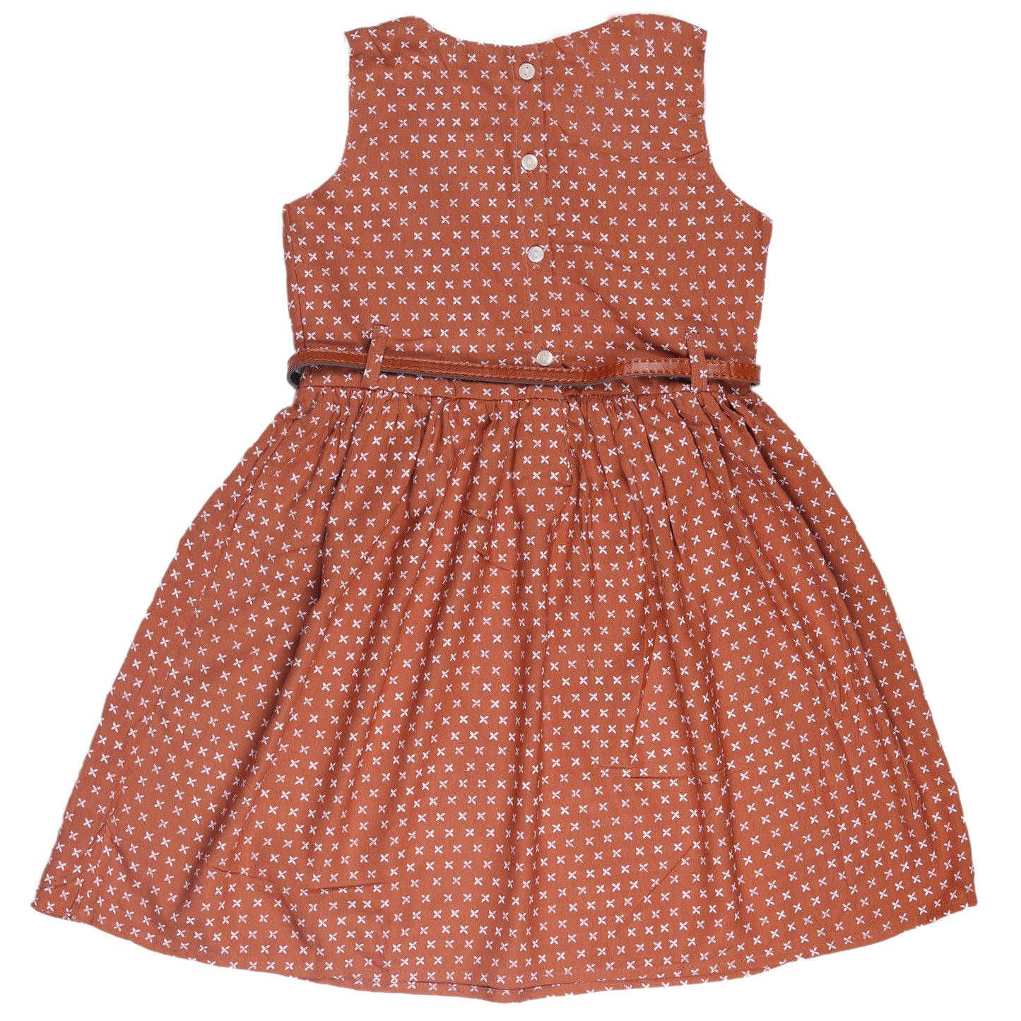 Abstract Print Princess Dress with Sleeveless Vintage Look And Party Wear