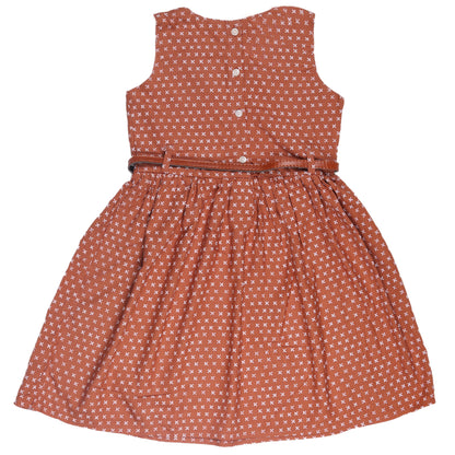 Abstract Print Princess Dress with Sleeveless Vintage Look And Party Wear