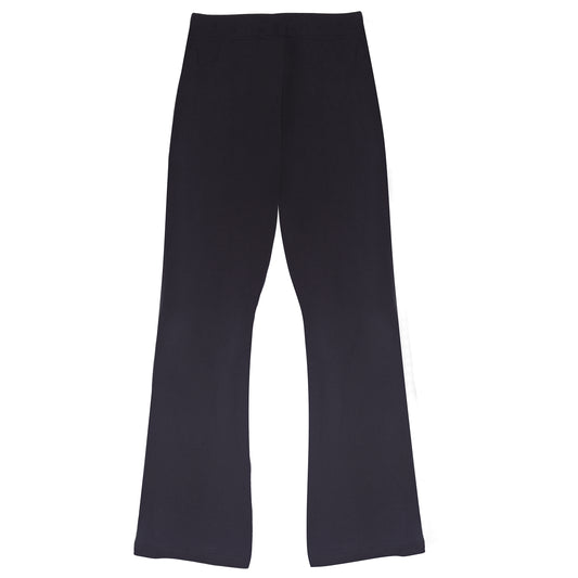 Girls Black Bell Bottom Cut Pants For Daily And Outwear
