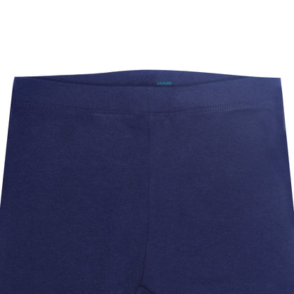 Navy Blue Girls Daily Active Wear Legging Cum Capri Pants