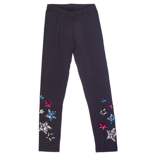 Star Sequin Girl Legging Cum Capri