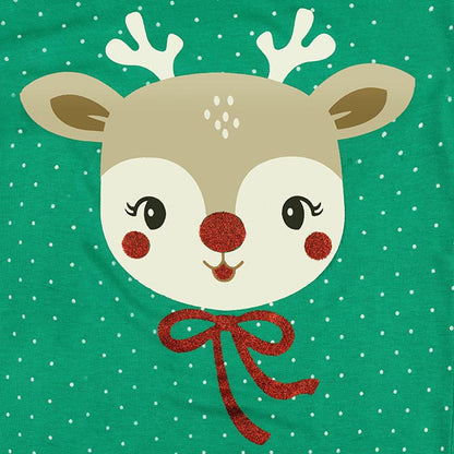 Christmas Vibes Girls Green Party T Shirt