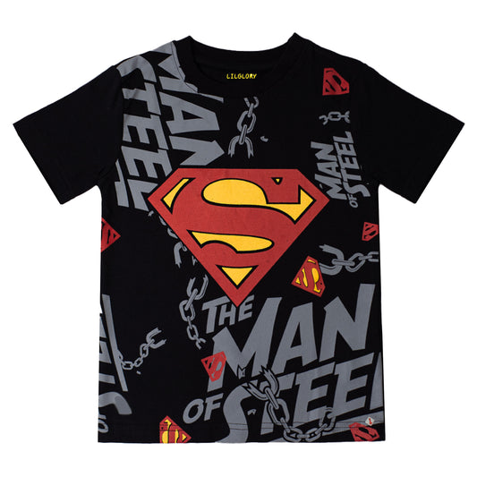 Marvel Superman Boys Black T Shirt