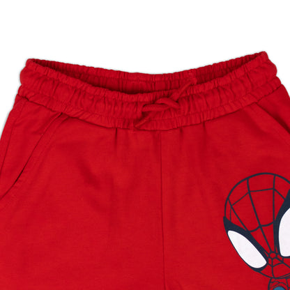 Marvel Spidey and His Amazing Friends Boys’ Red Shorts – Lightweight Cotton Blend with Elastic Waist & Pockets