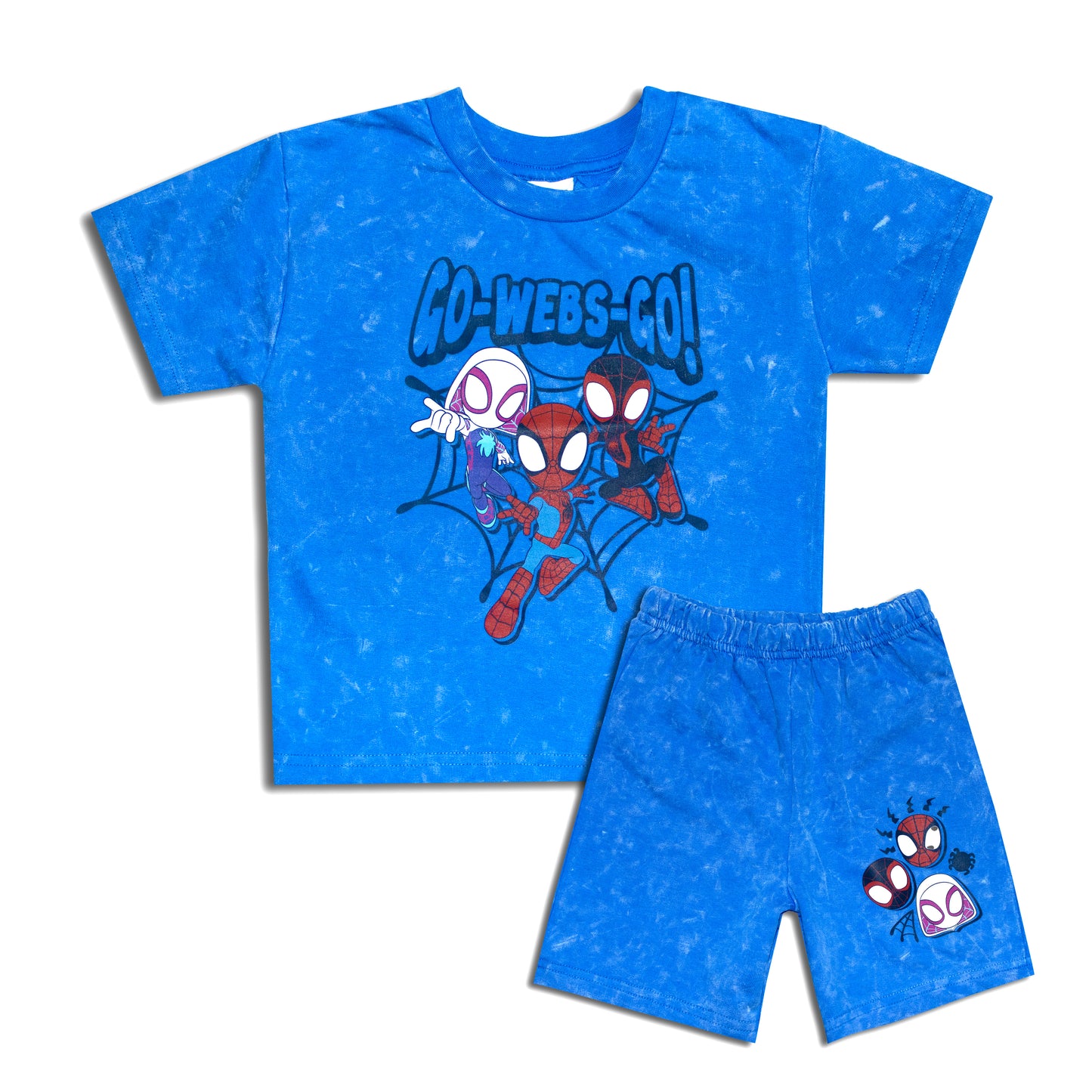 Amazing Spiderman Smart Stone Wash Drop Shoulder Shorty Set
