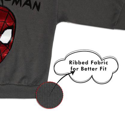 Marvel Spiderman Sequin All Season Oversize Drop Shoulder Sweatshirt