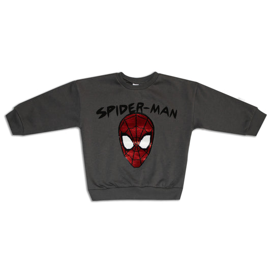 Marvel Spiderman Sequin All Season Oversize Drop Shoulder Sweatshirt