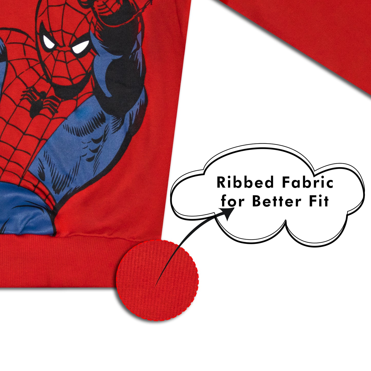 Marvel Spiderman All Season Drop Shoulder Red Sweatshirt