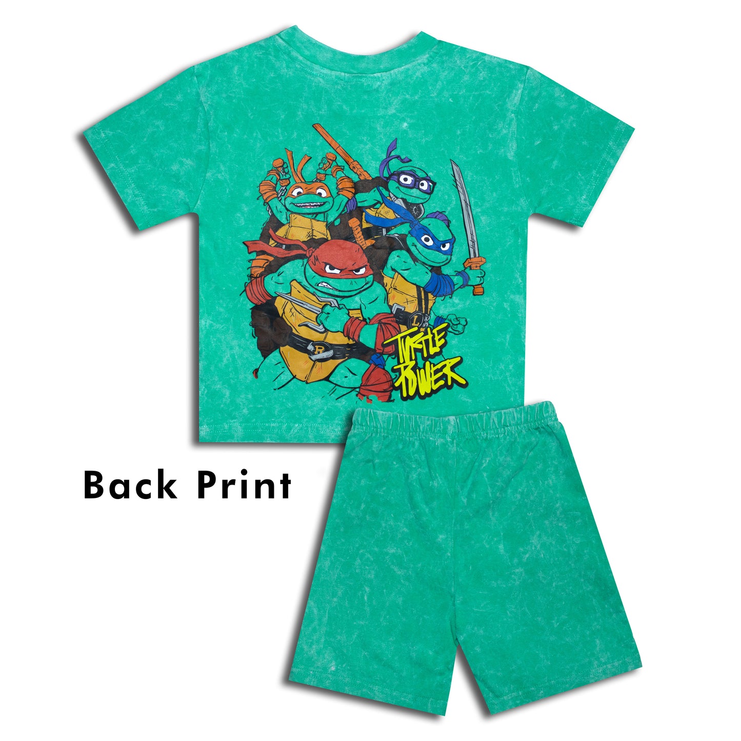 Ninja Turtles Smart Stone Wash Drop Shoulder Shorty Set
