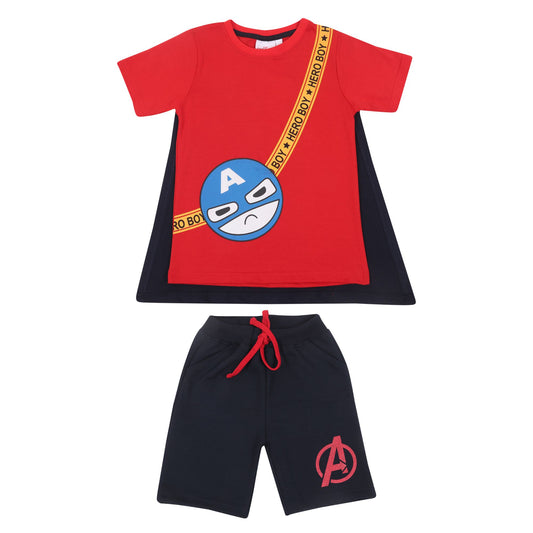 Marvel Captain America Boys Shorty Set With Cape